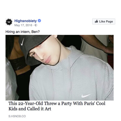 (link: http://www.highsnobiety.com/2016/05/17/ben-elliot-tbh-i-dunno-if-i-have-feelings-2/#slide-10 text: read more popup: yes) - © Ben Elliot
