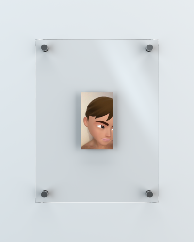 Unreleased Selfies, ongoing series. Digital print. 12.3 x 7 cm (36 x 27 cm frame). - © Ben Elliot